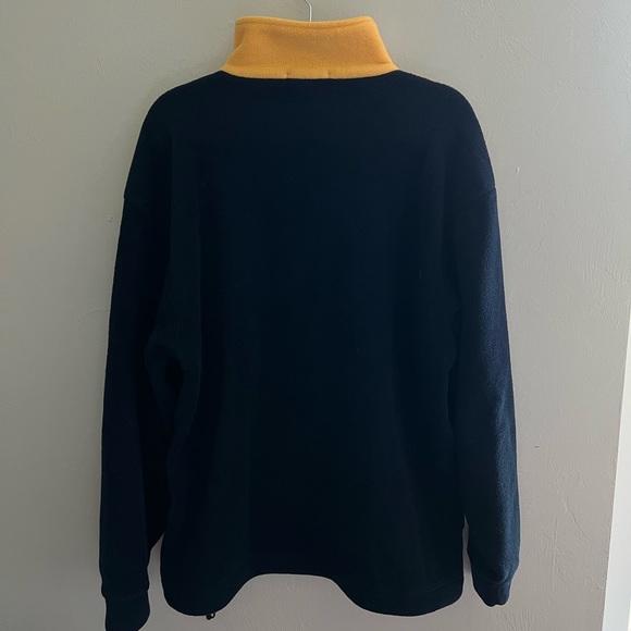 ❌SOLD❌ NAUTICA VINTAGE Nautech Fleece Pullover 1/4 Zip Yellow Navy | MEDIUM - Picture 2 of 12